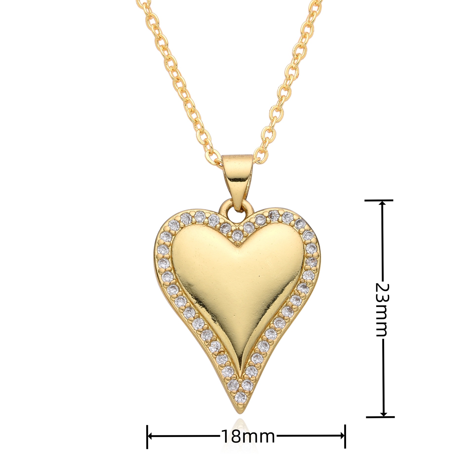 12g Weight Copper Pendant Material Zircon Inlay Material Pendant Necklace Classification Copper Chain Material 1 Piece Quantity Holiday, Daily Occasion Copper Material Heart Shape Pattern Women's Gender Inlay Design Casual, Simple Style Style Copper Inlay Heart Shape Zircon Pendant Necklace 11