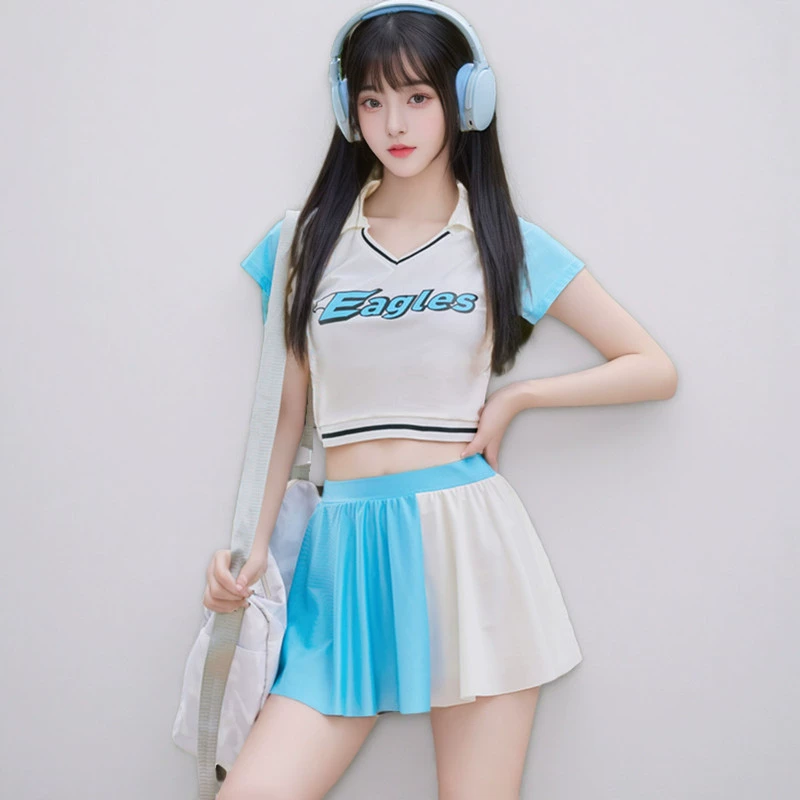 Split sports swimwear, set for students