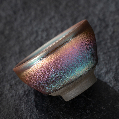 Jianyang Jianzhan ceramic kiln change oil drop original ore iron cup owner cup Gongfu tea cup tasting cup tea set tea bowl 