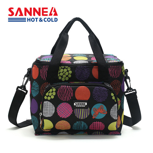New portable portable lunch bag aluminum film color shoulder picnic bag 10L insulated lunch bag double layer ice bag