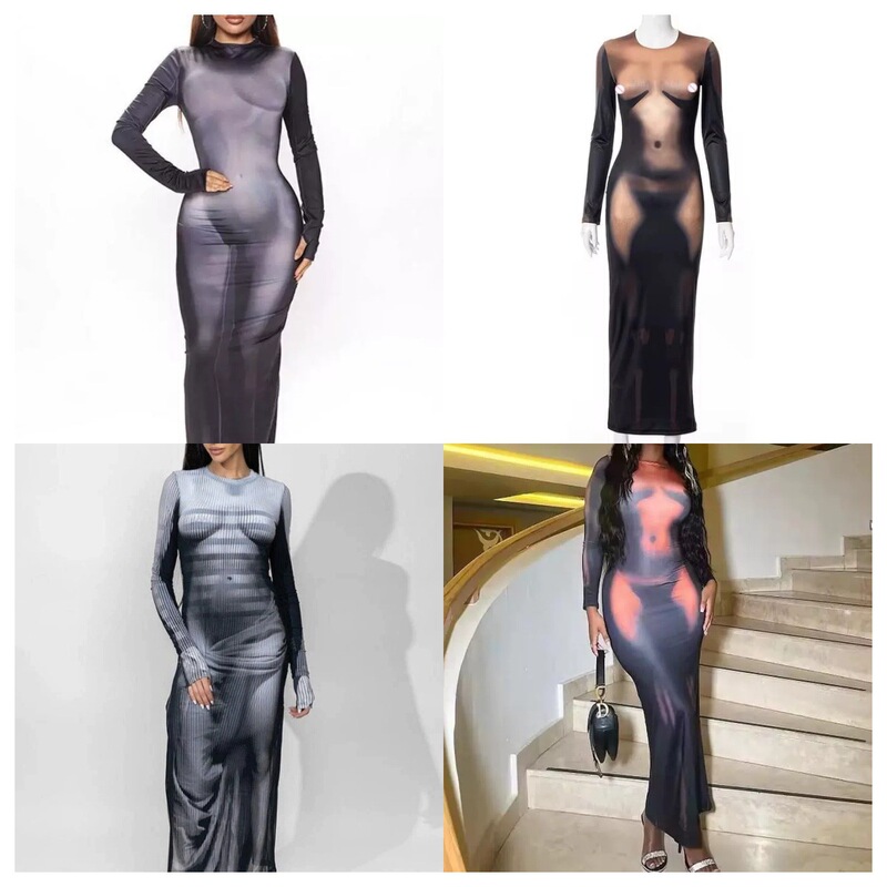 25 New Summer Style Sexy Super Long Dress, New Foreign Trade Model, Aliexpress Cross-Border New Product, Mid-Neck Long-Sleeve Fashion Dress 25 New Summer Style Sexy Super Long Dress, New Foreign Trade Model, Aliexpress Cross-Border New Product, Mid-Neck Long-Sleeve Fashion Dress