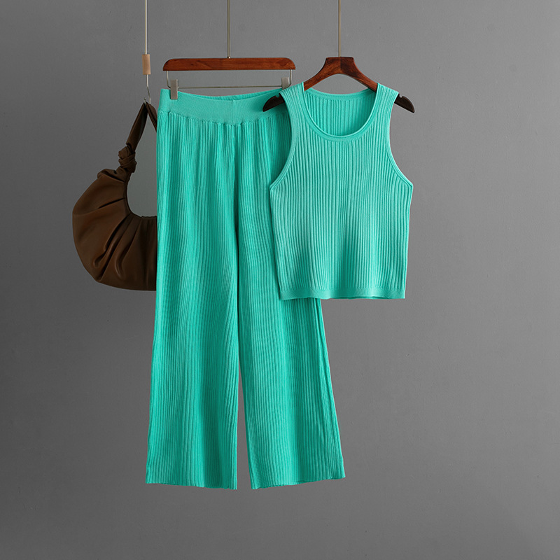 Summer Inner Wear Women round Neck Sleeveless Top Knitted Two Piece 9 Summer Inner Wear Women round Neck Sleeveless Top Knitted Two Piece