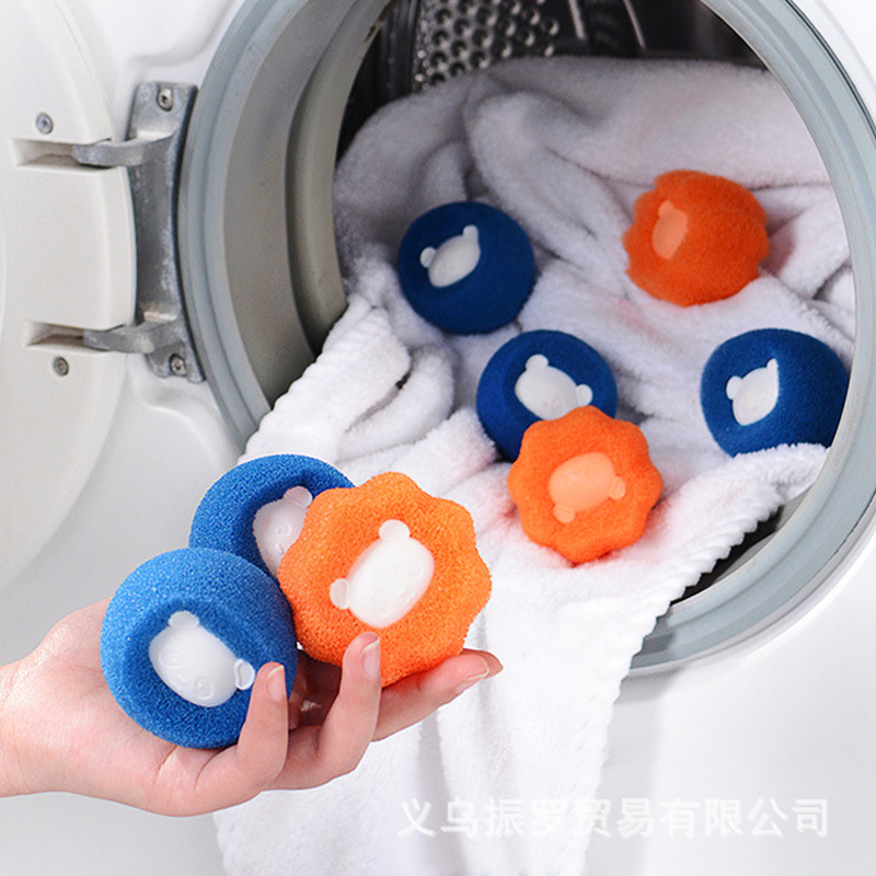 W洗衣机衣物清洁球粘毛去污洗衣防缠绕海绵洗涤球魔力去污清洗衣|ru