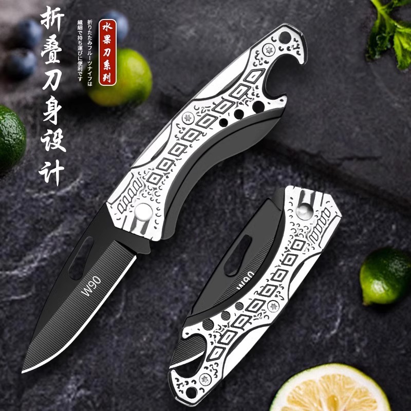Cuchillo plegable de alta dureza de acero inoxidable mini cuchillo afilado cuchillo de frutas al aire libre para uso doméstico