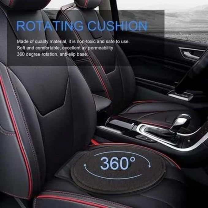Car seat cushion 360 ° Rotating car seat cushion with breathable mesh fabric, 360-degree rotating car seat cushion for the elderly