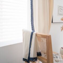 Imanqi Yun Semi-Sheer White Solid Color Kitchen Curtain Partition Curtain Bay Window Sheer Direct Factory Supply