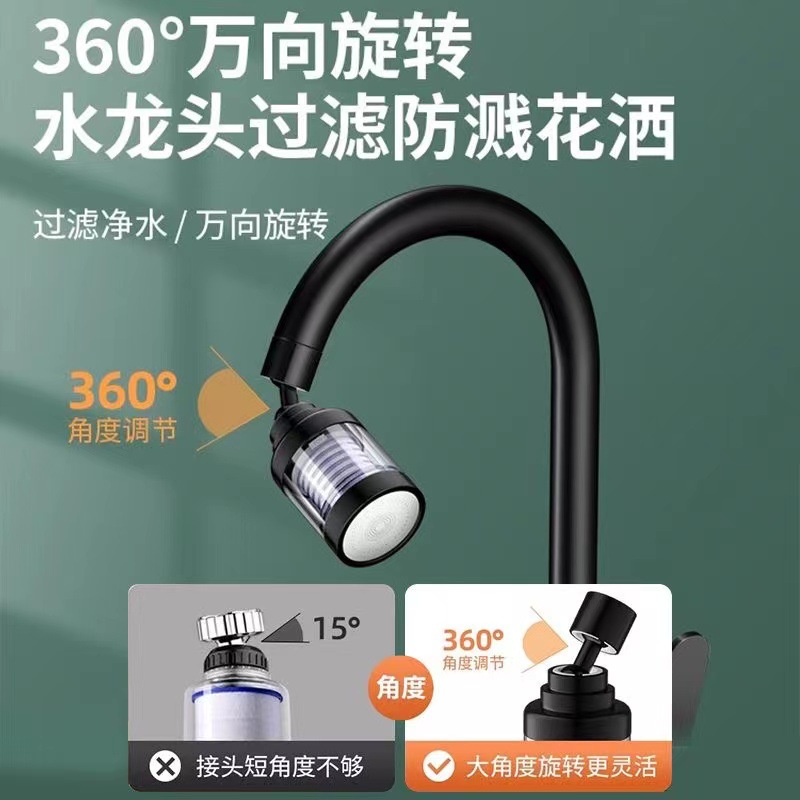 Kitchen faucet splash head vegetable basin swivel pressure shower head extender home use faucet splash mouth magic tool