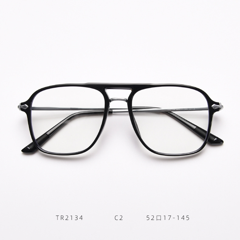 Aviator Glasses Frame Unisex Trendy Double Bridge Optical Frames_voghion.com