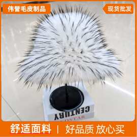 毛绒渔夫帽2025新款跨境仿狐狸毛保暖时尚蒙古帽显脸大毛毛渔夫帽