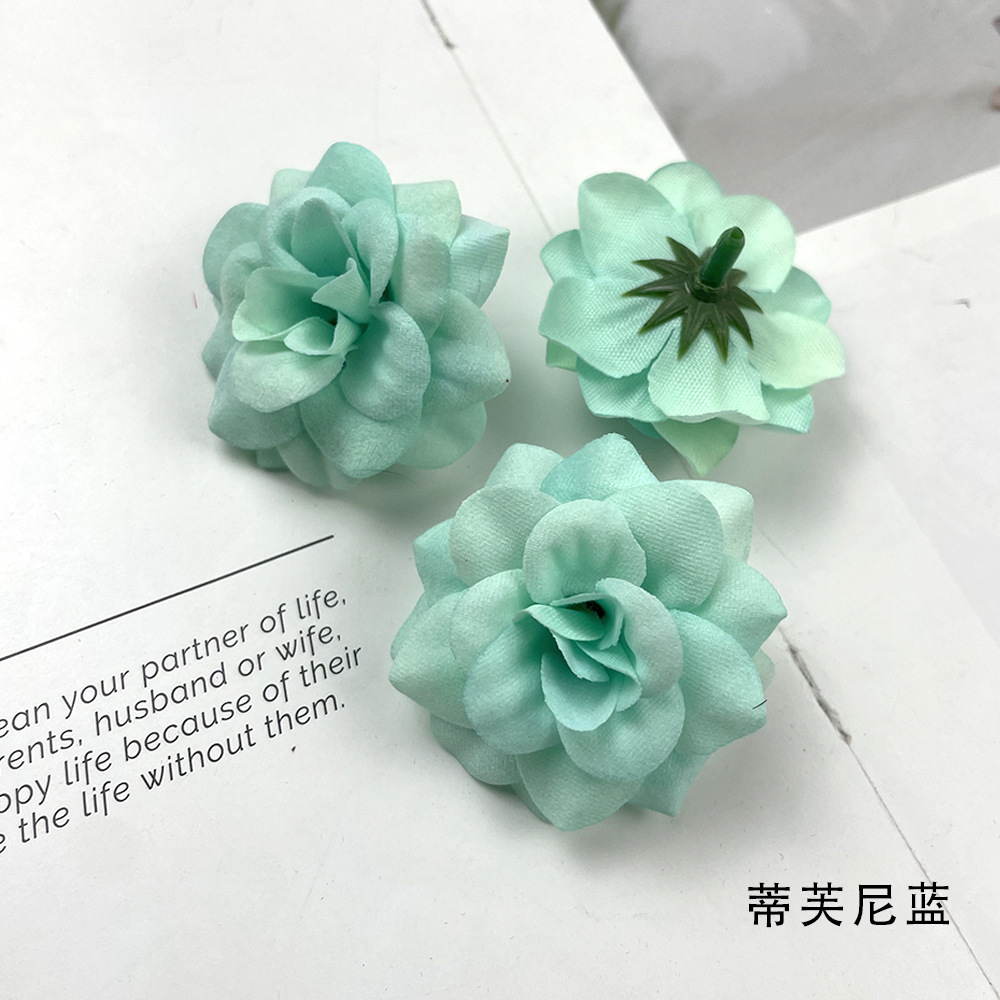 Simulación de tela de terciopelo de pequeño ángulo flores de rosa DIY sombreros hechos a mano arreglos de flores bolsas de props para el hogar adornos florales