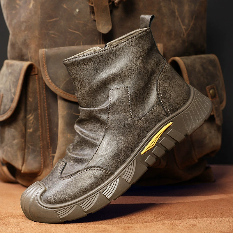 Ботинки Мартин 2025, осенняя новинка, мужские высокие модные универсальные рабочие ботинки, британский ретро стиль, короткие ботинки, ботинки средней высоты.