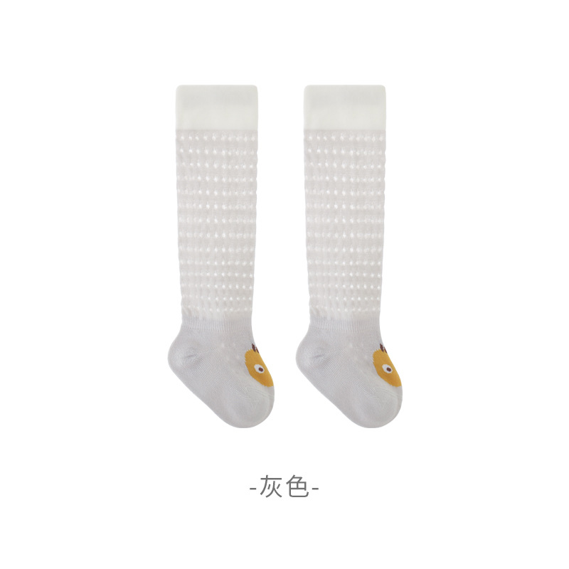 Bebé recién nacido calcetines verano ultrafino no apretado pierna suelta boca deshuesada dibujos animados lindo bebé recién nacido largo alto calcetines de algodón