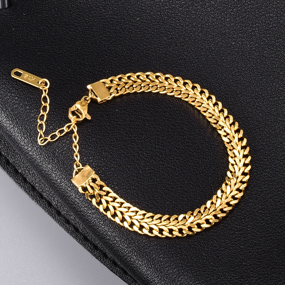 Bracciale charm in acciaio al titanio minimalista catena moda_voghion.com