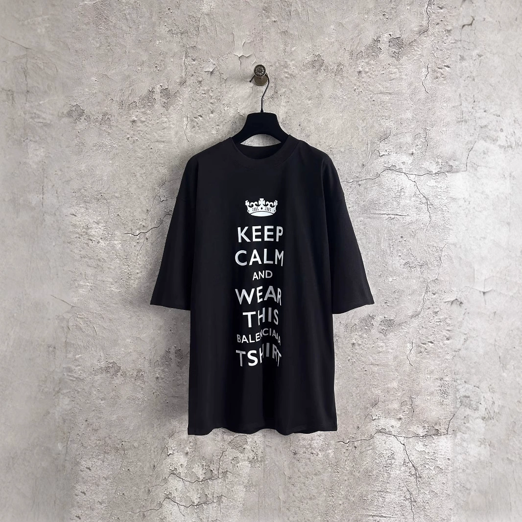 Правильная версия высококачественной новой футболки с короткими рукавами и многобуквенным логотипом B Family 25SS, свободная для мужчин и женщин 2