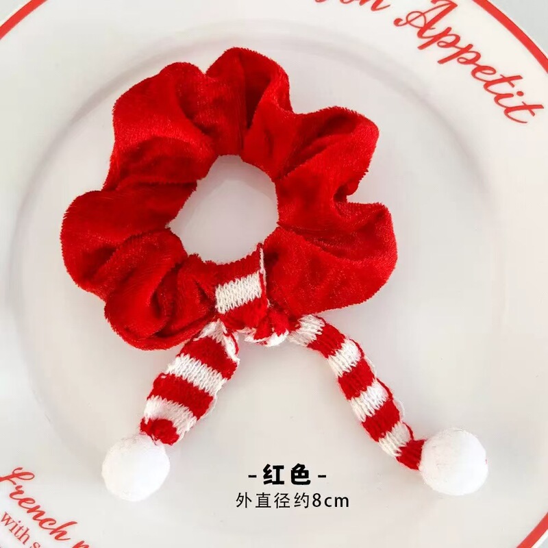 圣诞节发圈发饰卡通小鹿节日氛围跨境编织发绳大肠装扮可爱头饰|undefined