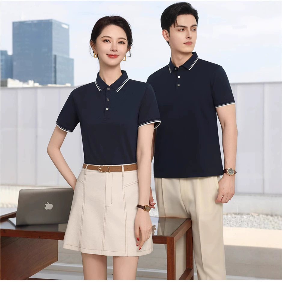 Новые летние хлопковые рубашки-поло из ледяного фарфора для мужчин и женщин, крутые и удобные, классические и универсальные топы с короткими рукавами для мужчин и женщин.