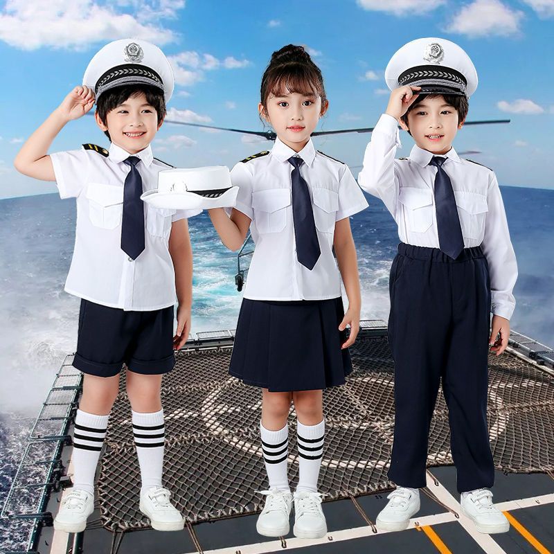 儿童小舰长演出服飞行员服装幼儿园合唱服男女童空军机长制服套装