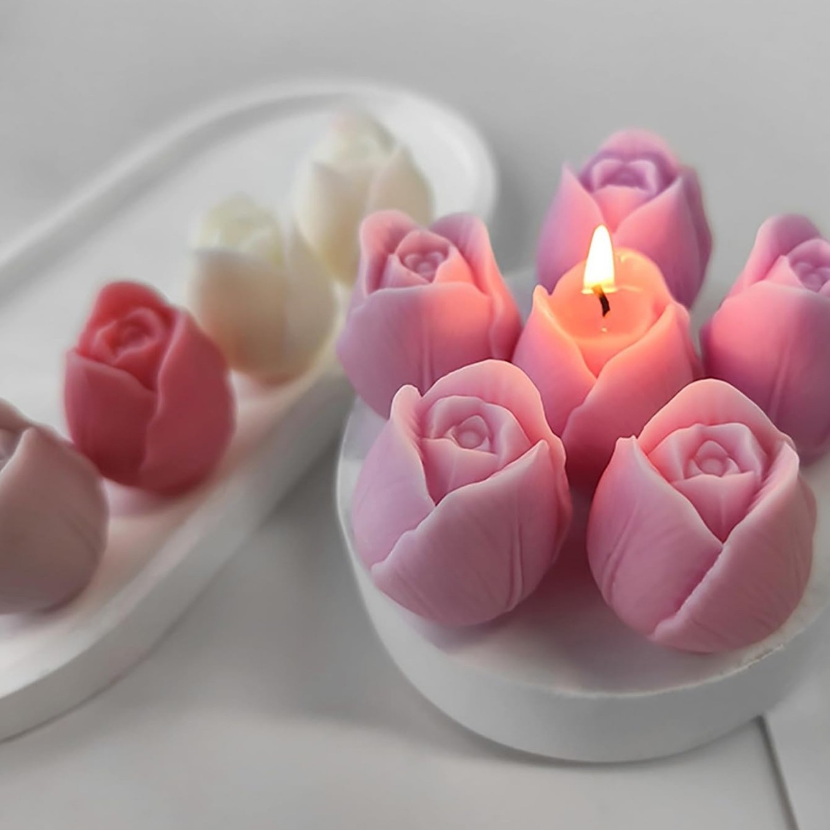 Transfronterizo exclusivamente para el día de San Valentín, bricolaje, tulipanes, velas de aromaterapia de flores, sensación de atmósfera, regalo de vacaciones, tarjeta