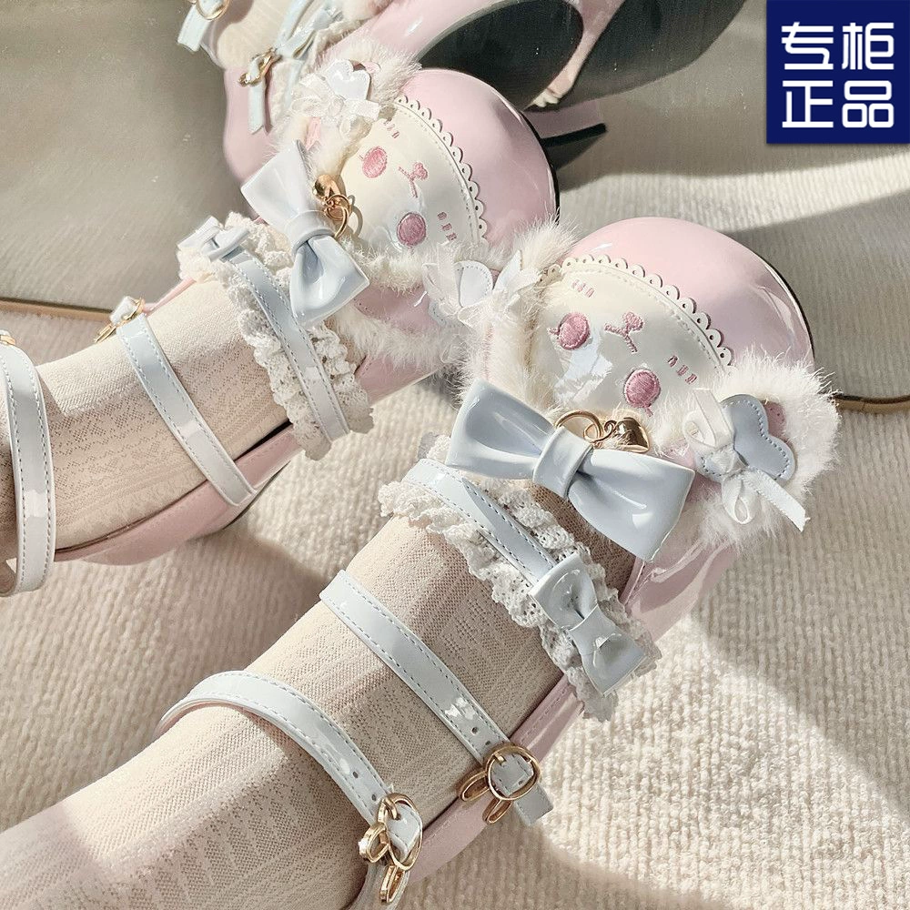 Оригинальная милая кукла кролика милая лолита туфли на низком каблуке круглая голова бант Lolita jk плоские туфли