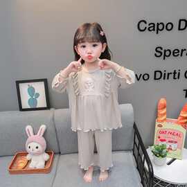 女童睡衣新款夏季儿童家居服空调服中小童公主风凉爽睡衣两件套潮