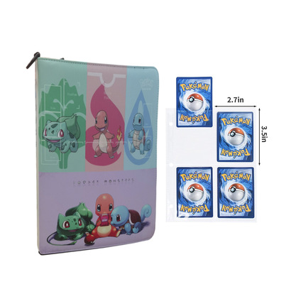 源厂游戏卡片收纳包PE活页九宫格Pokemon名片相卡pld收藏PU拉链包