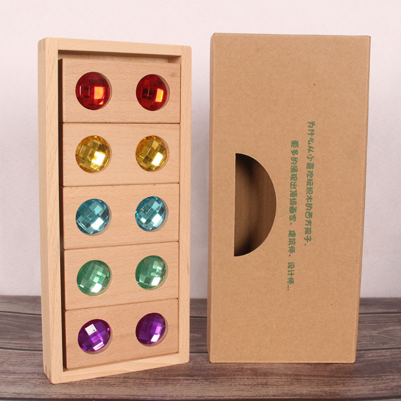 Bloques de construcción de GEMA de madera para niños bloques de construcción transparentes de acrílico que ensamblan Juguetes Educativos de Educación Temprana de construcción creativa para bebés