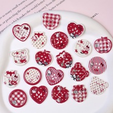 卡通印花纽扣 diy服装帽袜手机壳装饰发夹爱心苹果纽扣配饰批发