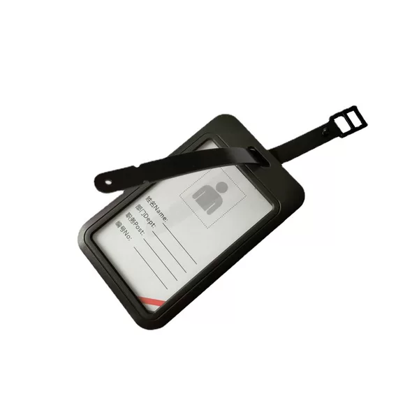 Factory spot wholesale black ABS plastic luggage tag with PVC soft tape aviation luggage tag