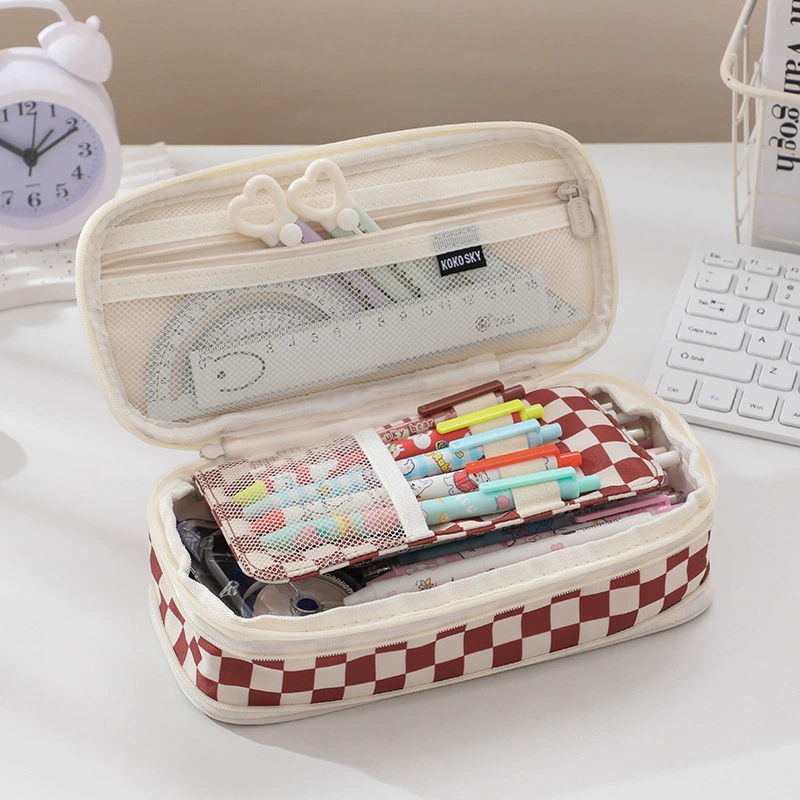 Telescopic Pencil Case, Large-Capacity Zipper Pouch, Expandable Design, Multiple Prints