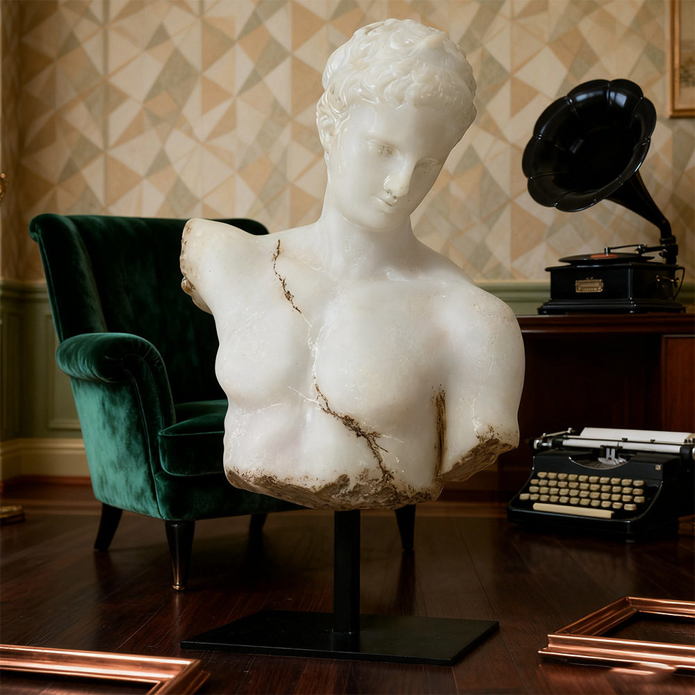 北欧复古人物轻奢树脂雕塑摆件家居客厅卧室样板房装修设计大摆件