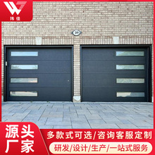 欧式铝合金翻板车库门别墅电动翻板门家用防盗智能遥控门折叠门