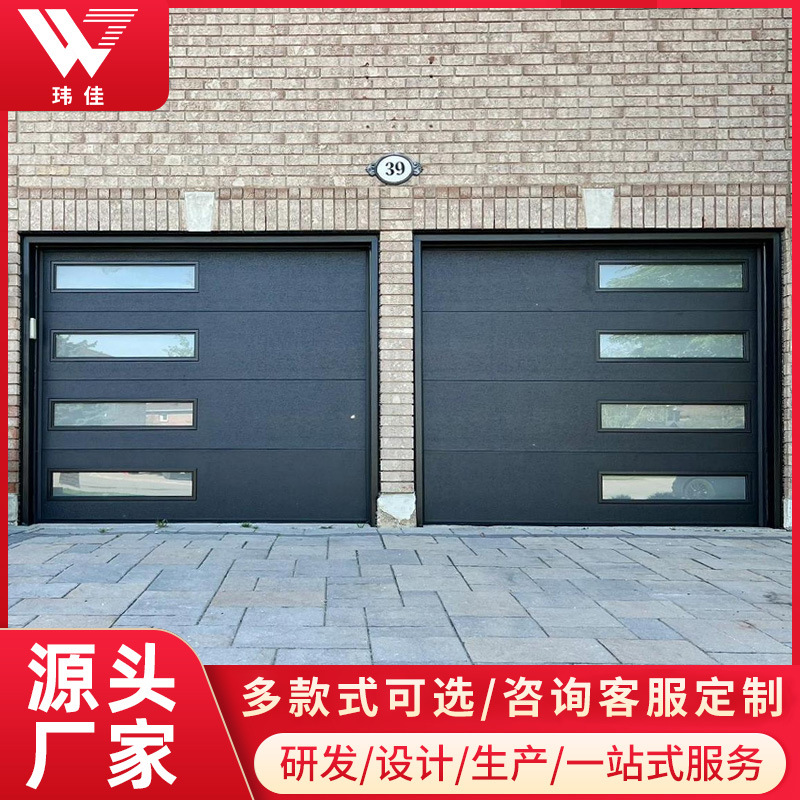 欧式铝合金翻板车库门别墅电动翻板门家用防盗智能遥控门折叠门