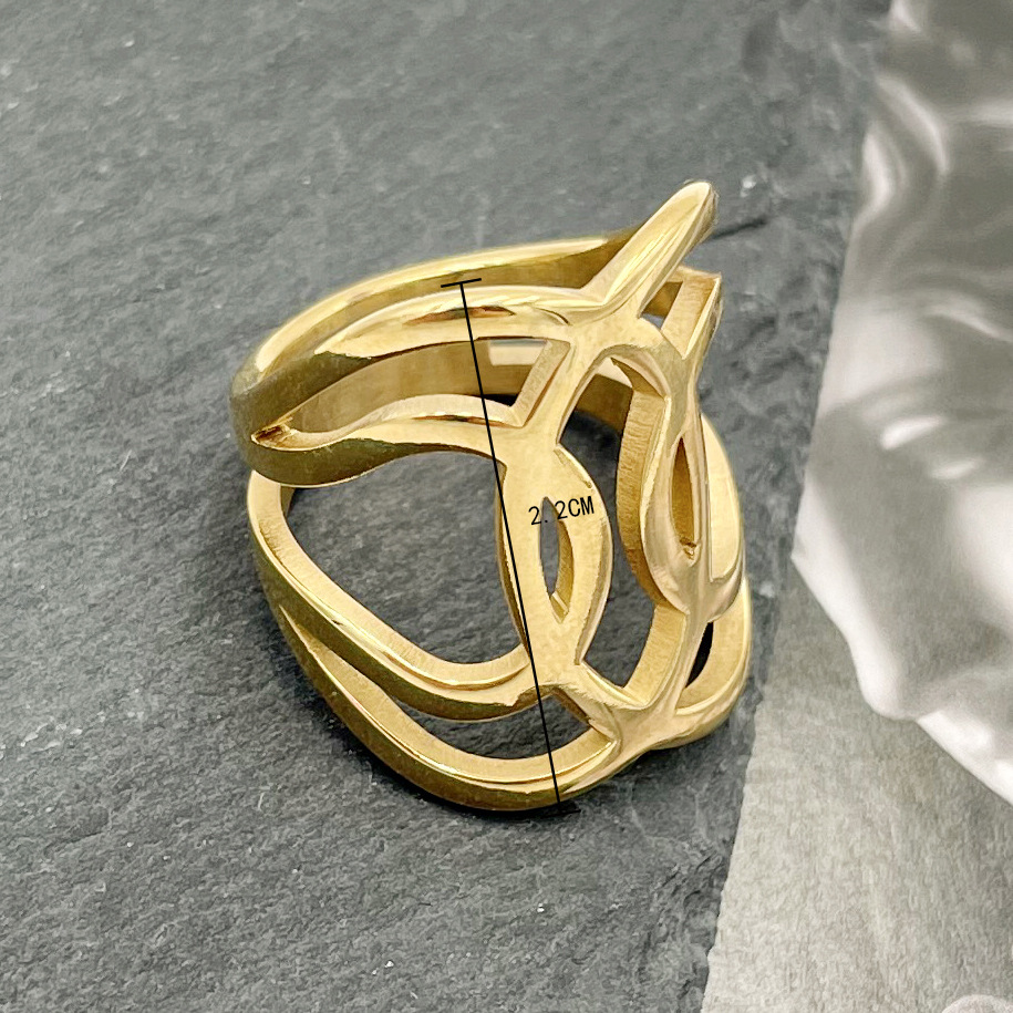 Retro Geometric Stainless Steel Irregular Rings 1 Piece