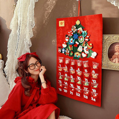クリスマスカウントダウンカレンダー手作りdiyフェルトボードクリスマスツリー装飾ペンダント雰囲気ホームデコレーションクリスマスツリー