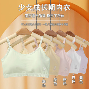 513 Girls Bra Developmental Underwear Girls Students Junior High School Students High School Girls Fixed Cup Small Vest