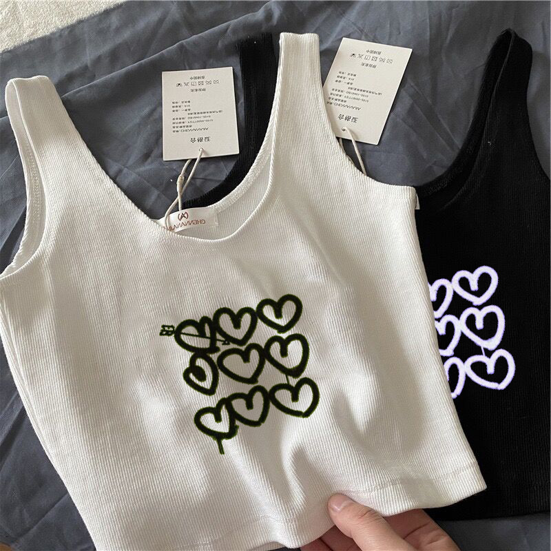 Summer 2022 New Arrival Outer-Wearing Slim-Fit Short Navel Sleeveless Inner Vest Top White Knitted Sling for Women