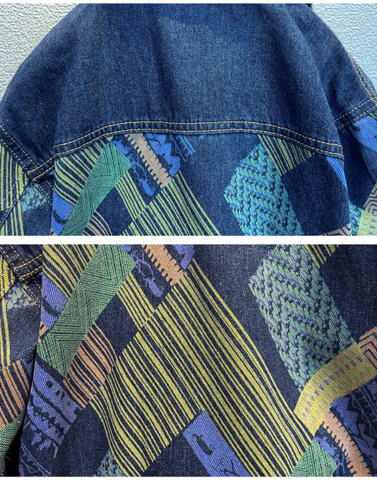 Pojkars färgglada patchworkjacka för vårhösten, ny koreansk version av volang och stilig denim för barn_voghion.com
