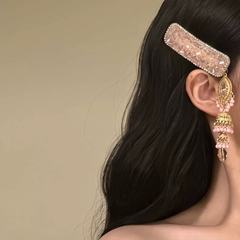 スーパーフェアリーパープルフルダイヤモンドベルタッセルヘアピンヘビーデューティーヘアピン前髪クリップ頭飾り新中国風エスニックスタイルヘアアクセサリー