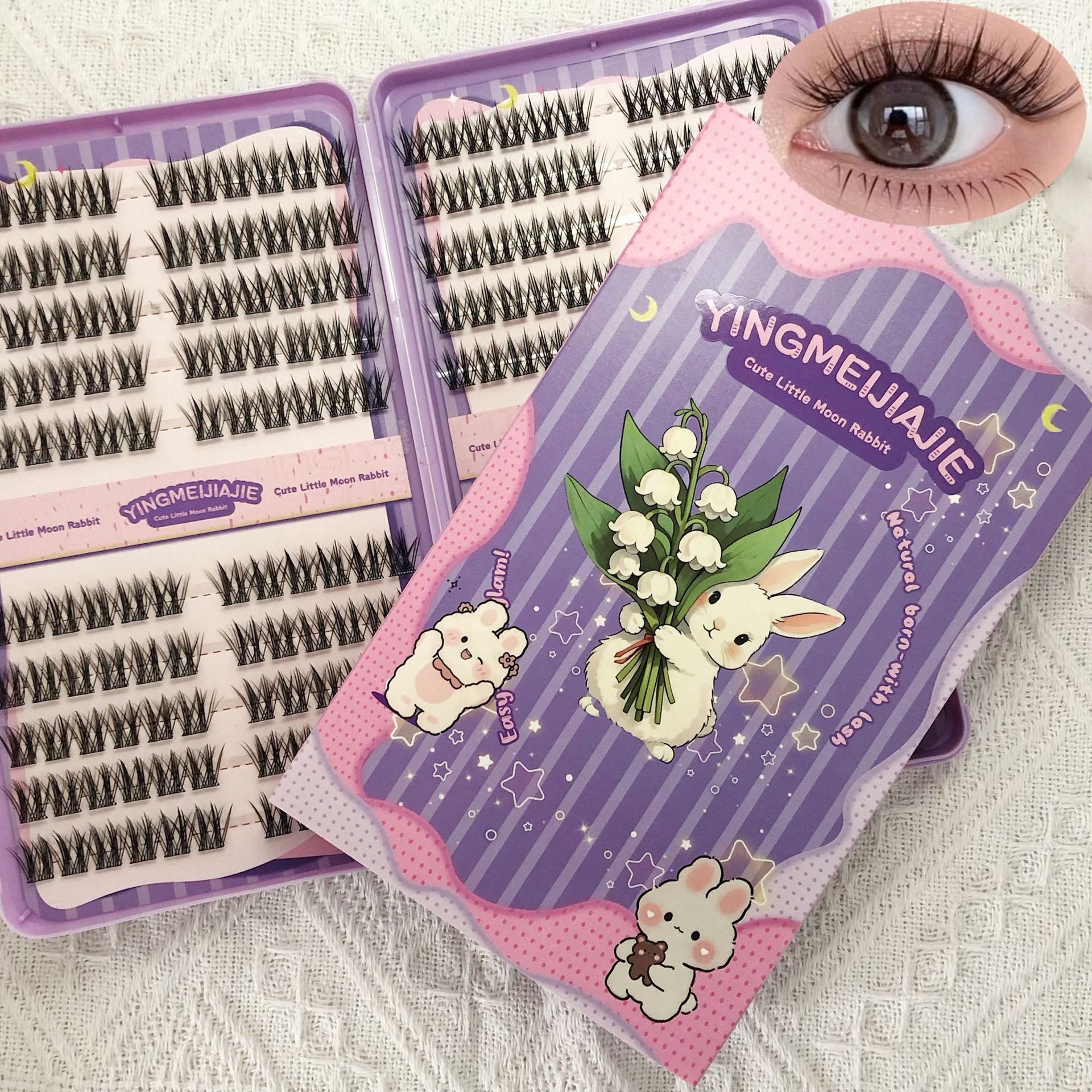 20 filas de paquete de caja de regalo de pestañas falsas transfronterizas, pestañas falsas densas, pestañas falsas sin pegamento.