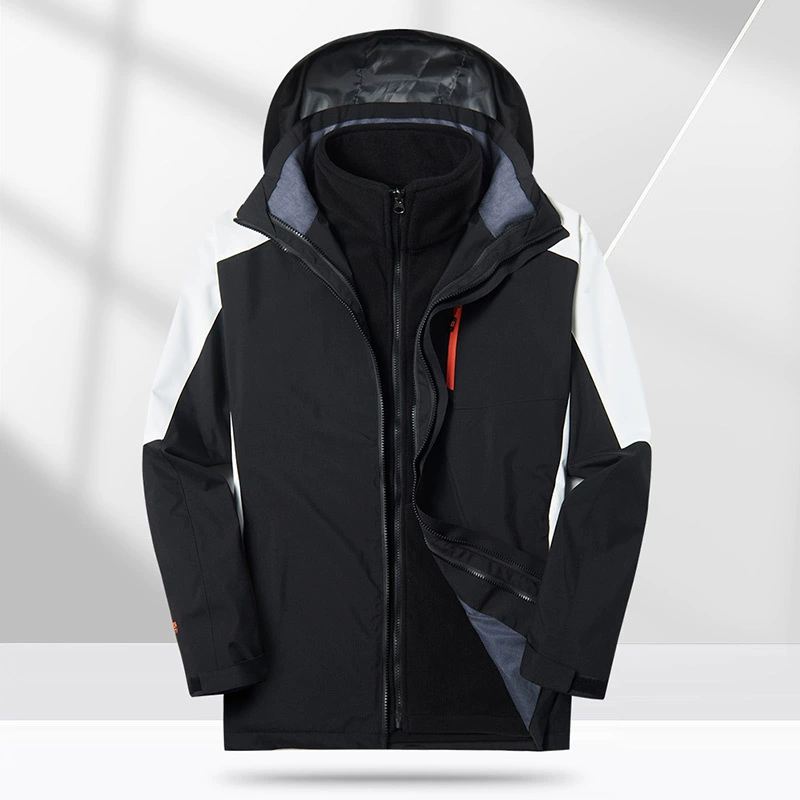 22 новая зимняя уличная одежда для пик, Мужская Флисовая непромокаемая ветрозащитная одежда «Три в одном» из двух частей, рабочая одежда