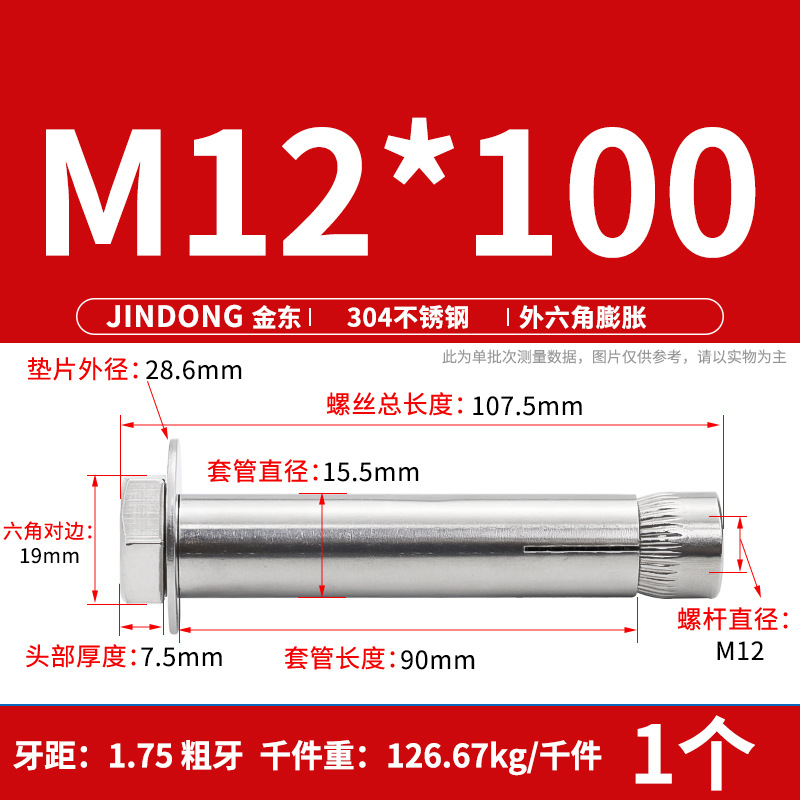 Анкерный болт All Directions M12*100 шестигранный