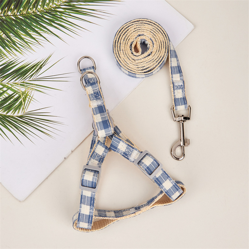 Mascota nuevo perro pecho y espalda caminando correa de perro mascota perro rayas a cuadros correa de pecho correa de perro correa de Mascota