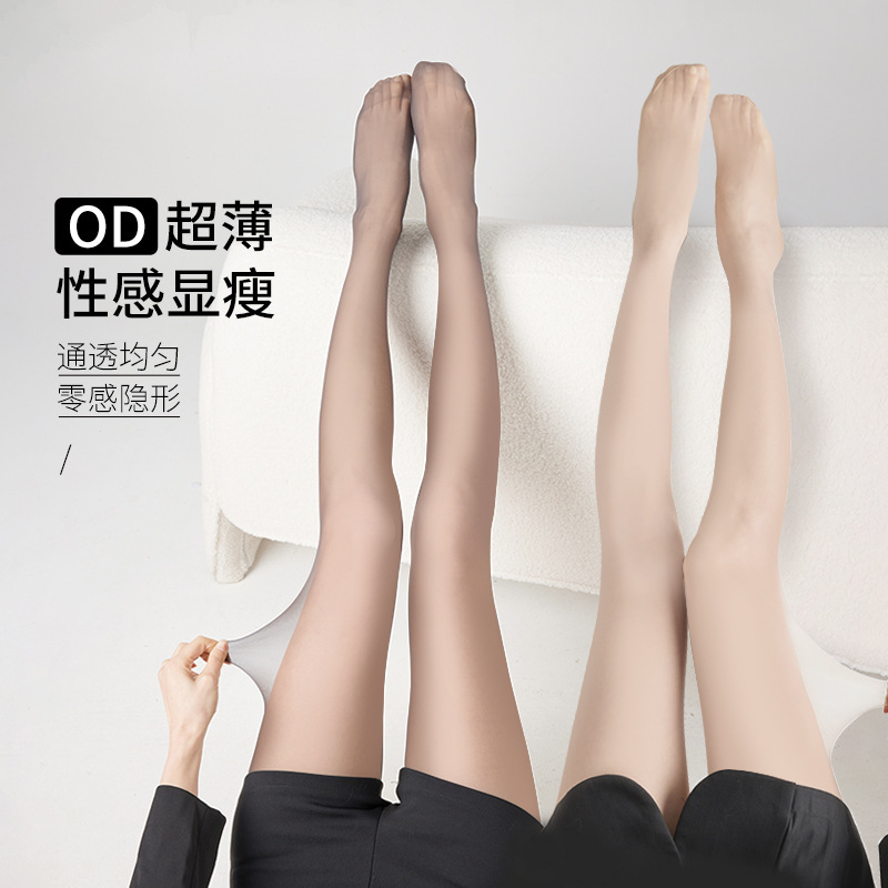 Black Ultra-Thin 0D High-Transparency Sexy Invisible Black Stockings, High-End Black Stockings for Women, Thin Non-Slip Pantyhose