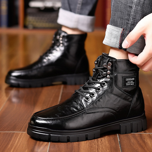 Men's winter cotton shoes, large head high-top shoes, padded warm snow boots, work boots, Martin boots