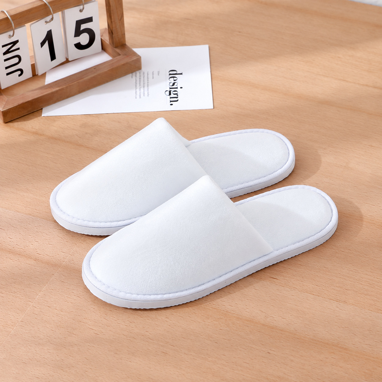Pantuflas Desechables de Algodón de Vellón de Coral Antideslizantes para Hoteles, Viajes y Hogar image 11
