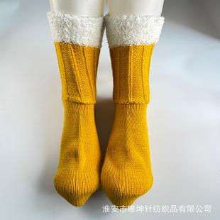 Cross-Border Popular Creative Floor Socks, Home Knitted Socks, Christmas European and American Beer Socks, Mid-Calf Woolen Socks