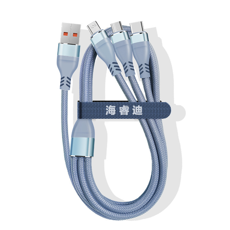 100W 漁網編組 1 対 3 Apple 1516 Android Huawei 携帯電話スリーインワン 6A 高速充電データケーブルに適しています|undefined