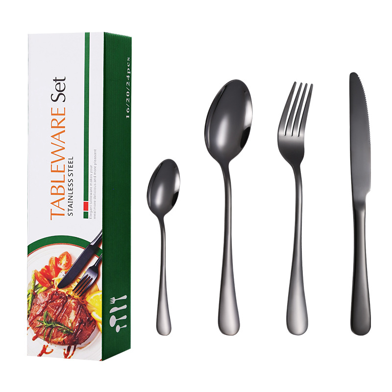 Amazon vajilla transfronteriza 1010 traje de acero inoxidable juego de 16 piezas Conjunto de 4 piezas creativo cuchillo de carne occidental tenedor cuchara