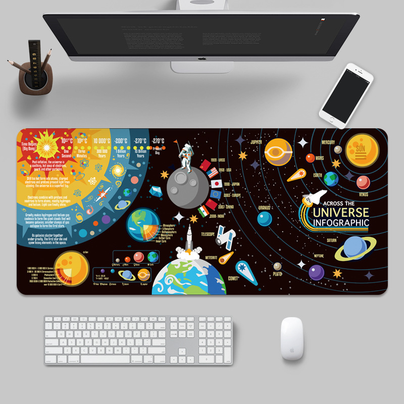 Espacio universo planeta grande mouse pad de gran tamaño personalizado juego ordenador portátil Oficina Creativa estera la tabla