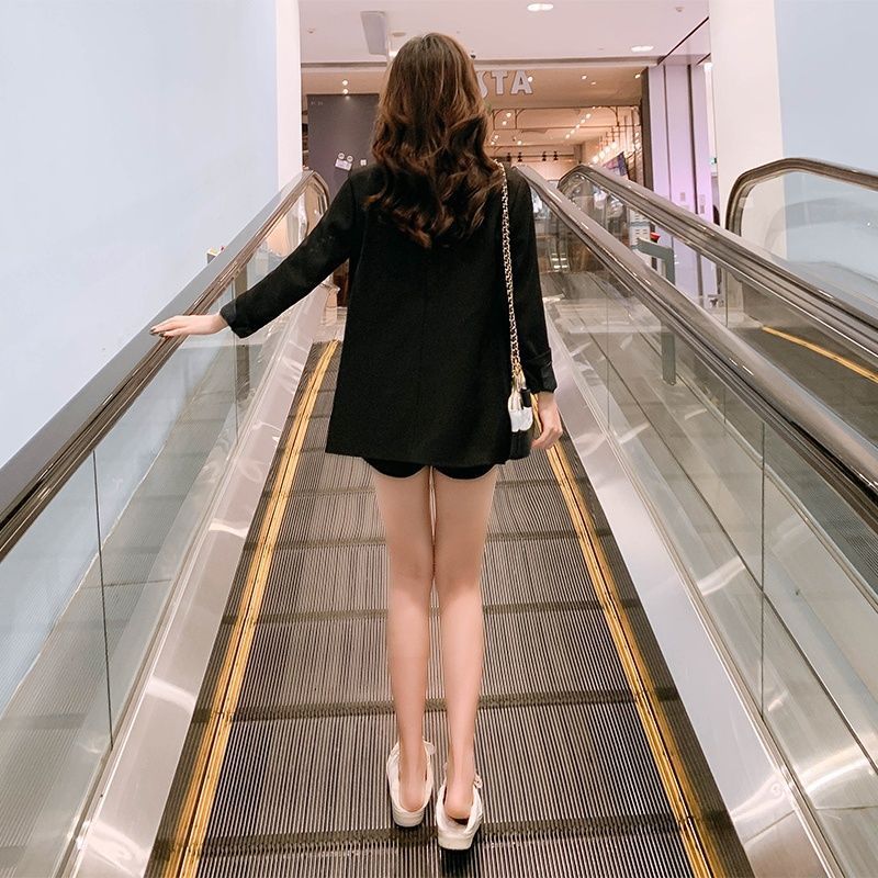 黑色西装外套女春秋韩版英伦风小个子网红宽松休闲西服女上衣|undefined